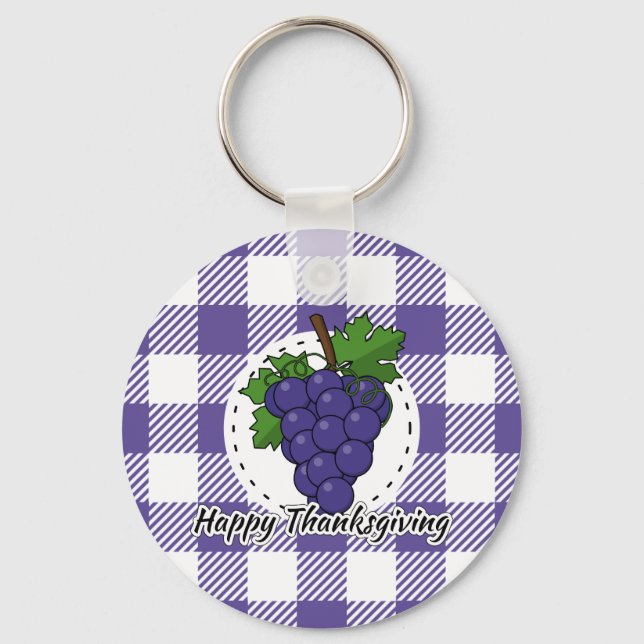 Porte-clés Grape on Violet Plaid (Recto)