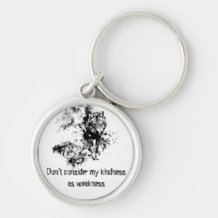 Porte-clés Graphic Art Grey Wolf Wildlife Kindness Quote