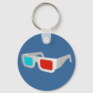 Porte-clés Graphique de lunettes 3D rétro