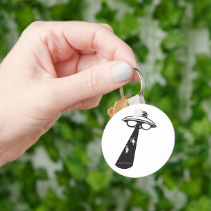 Porte-clés Graphique d'enlèvement d'ovni rétro Alien Sci-Fi