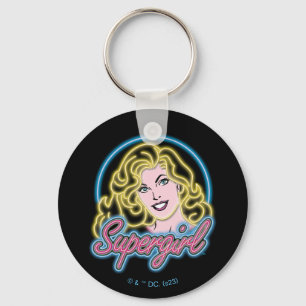 Porte-clés Graphique des lumières de Neon Retro Supergirl