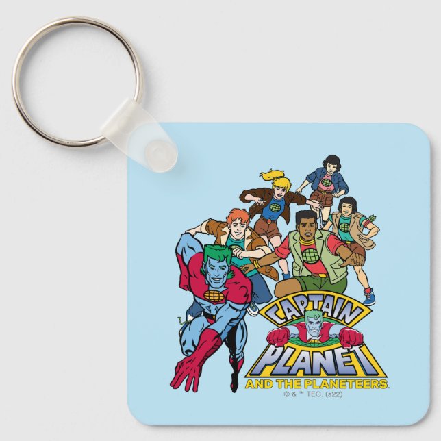 Porte-clés Graphique du logo Captain Planet & Planeteers Grou (Recto)