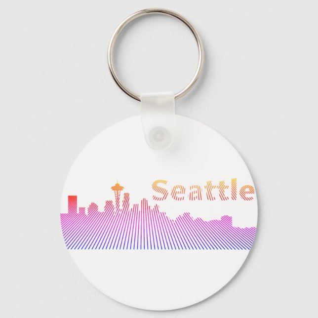 Porte-clés Graphique en silhouette de Seattle (Recto)