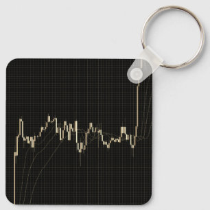 Porte-clés Graphique financier du marché des Stocks de chande