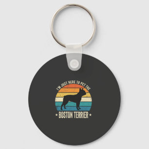 Porte-clés Graphique Rétro pour Amateur de Boston Terrier_1