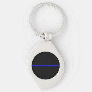 Porte-clés Graphique Symbolique de ligne bleue mince