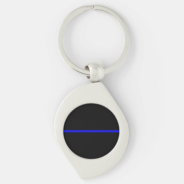 Porte-clés Graphique Symbolique de ligne bleue mince (Devant)