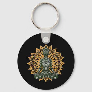 Porte-clés Graphique Zen Pose de Lotus de Yoga