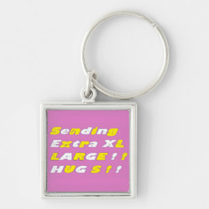 Porte-clés Graphiques blancs rose jaune extra-gros carreaux