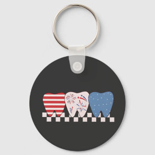 Porte-clés Graphisme à trois dents 4 juillet
