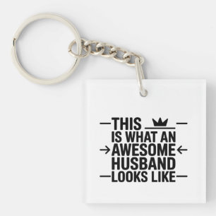 Porte-clés Graphisme de typographie Awesome Husband