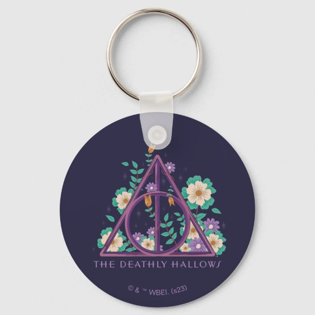 Porte-clés Graphisme des hirondelles mortes florales (Recto)