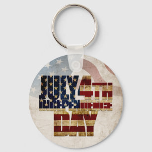 Porte-clés Graphisme Grunge USA 4 juillet Indépendance
