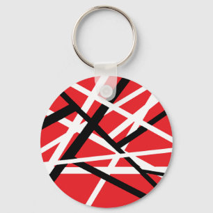 Porte-clés graphisme rouge, noir et blanc