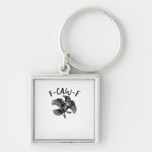 Porte-clés Graphisme vintage de corbeau drôle F Caw F