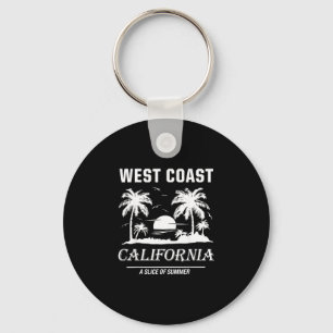 Porte-clés Graphisme vintage de plage californienne de la côt
