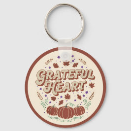 Porte-clés Grateful Heart Autumn Pumpkin Design