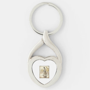 Porte-clés Gravure de marche spirituelle vintage dans l'eau