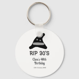 Porte-clés Gray black RIP 30's 40th birthday witch hat hallow