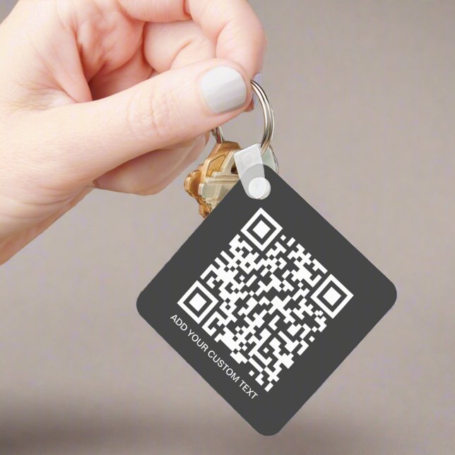 Porte-clés Gray QR Code Entreprise Logo Entreprise Promotion  (Créateur téléchargé)