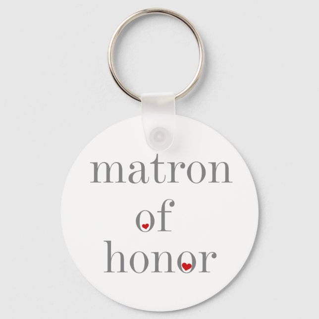 Porte-clés Gray Text Matron d'honneur (Recto)