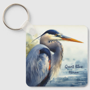 Porte-clés Great Blue Heron Faune Mer Terres Humides Oiseaux 