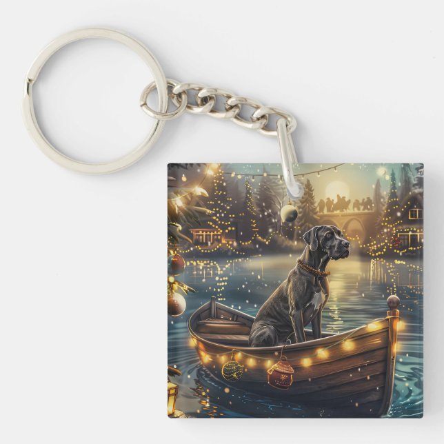 Porte-clés Great Dane Christmas Festive Voyage (Devant)