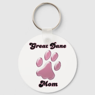 Porte-clés Great Dane Mom Pink Pawprint Porte - clé