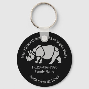 Porte-clés Great Indian Rhino Perdu Family Home Adresse :