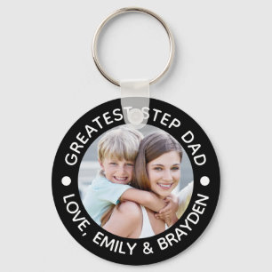 Porte-clés GREATEST STEP DAD Photo Your Color Personalized