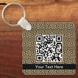 Porte-clés Grec Meander Carré Motif principal Brown