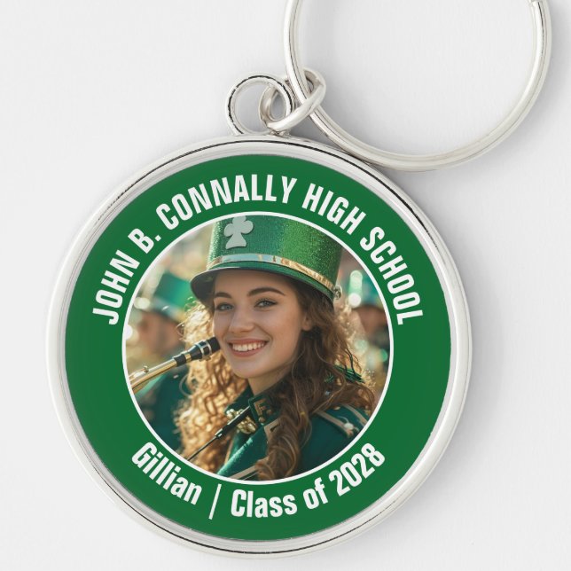 Porte-clés Green Marching Band Photo High School Spirit (Devant)