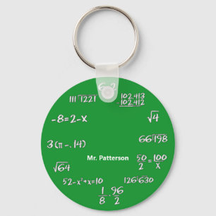 Porte-clés Green Math Equations Custom