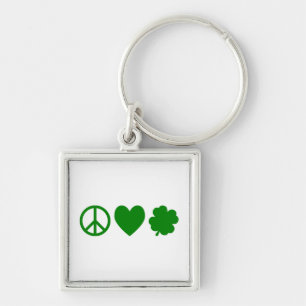 Porte-clés Green Peace Love & Shamrocks