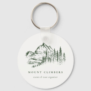 Porte-clés Green Pine Woods Mountain Sketch Escalade Camping