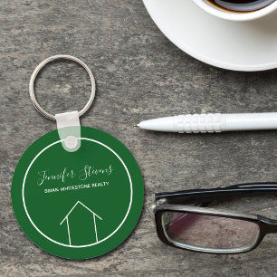 Porte-clés Green Real Estate Company Modern Custom Realtor