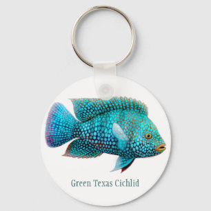 Porte-clés Green Texas Cichlid Fish Keychain