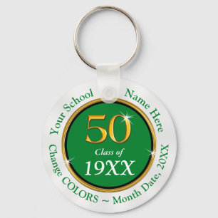 Porte-clés Green White Classe personnalisée Cadeaux de réunio