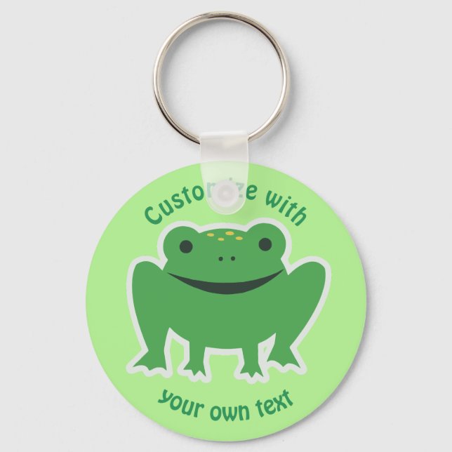 Porte-clés Grenouille à dessin personnalisé (Recto)