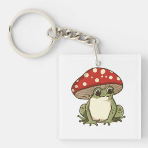 Porte-clés Grenouille aux champignons mignons