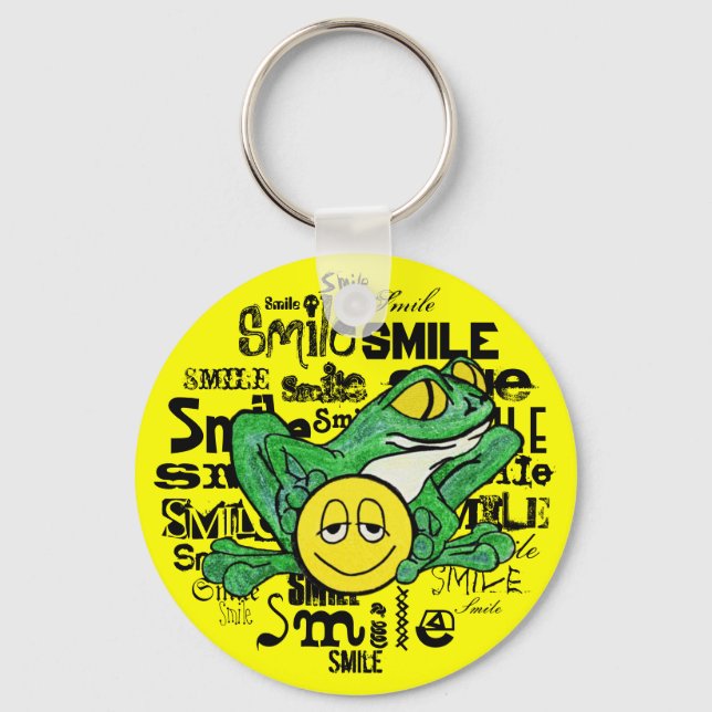 Porte-clés Grenouille avec sourire (Recto)