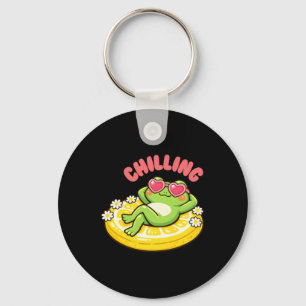 Porte-clés Grenouille Chill Vibes D'été Graphique Mignon Kawa