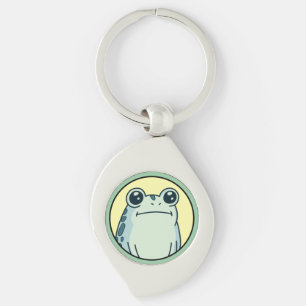 Porte-clés Grenouille crapaud drôle au visage impassible 