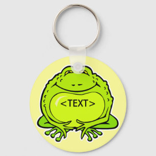 Porte-clés grenouille grosse et heureuse, <TEXT>