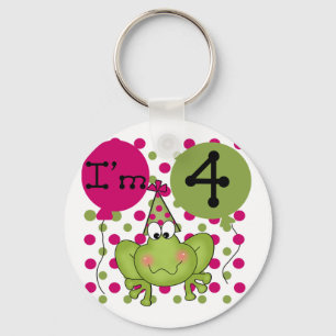 Porte-clés Grenouille rose 4e anniversaire Tshirts et cadeaux