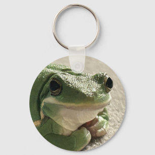 Porte-clés Grenouille verte à fleurs