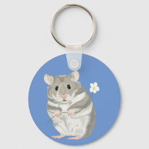 Porte-clés Grey and White Boy’s Hamster Keychain