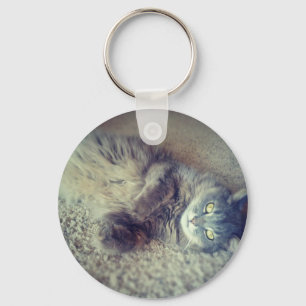 Porte-clés Grey Long-Haired Cat-Instagram par Shirley Taylor