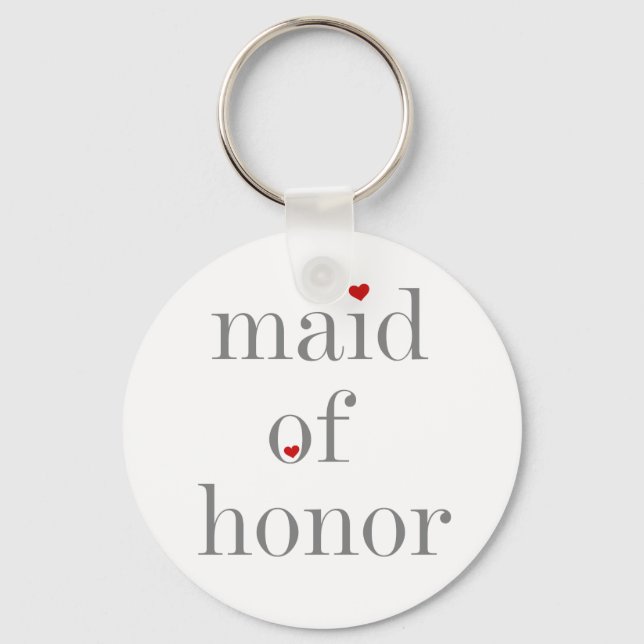 Porte-clés Grey Text Maid of Honor (Recto)