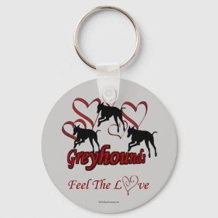 Porte-clés Greyhounds Hearts Amour Amoureux des chiens